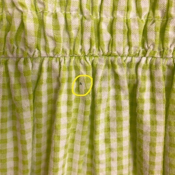 Vintage Hearts & Flowers Smocked Green/white Gingham Sundress Ties at Back Sz 12 - Picture 14 of 15